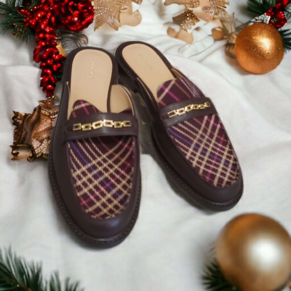 Ann Taylor, Seasonal Plaid loafers, size 11